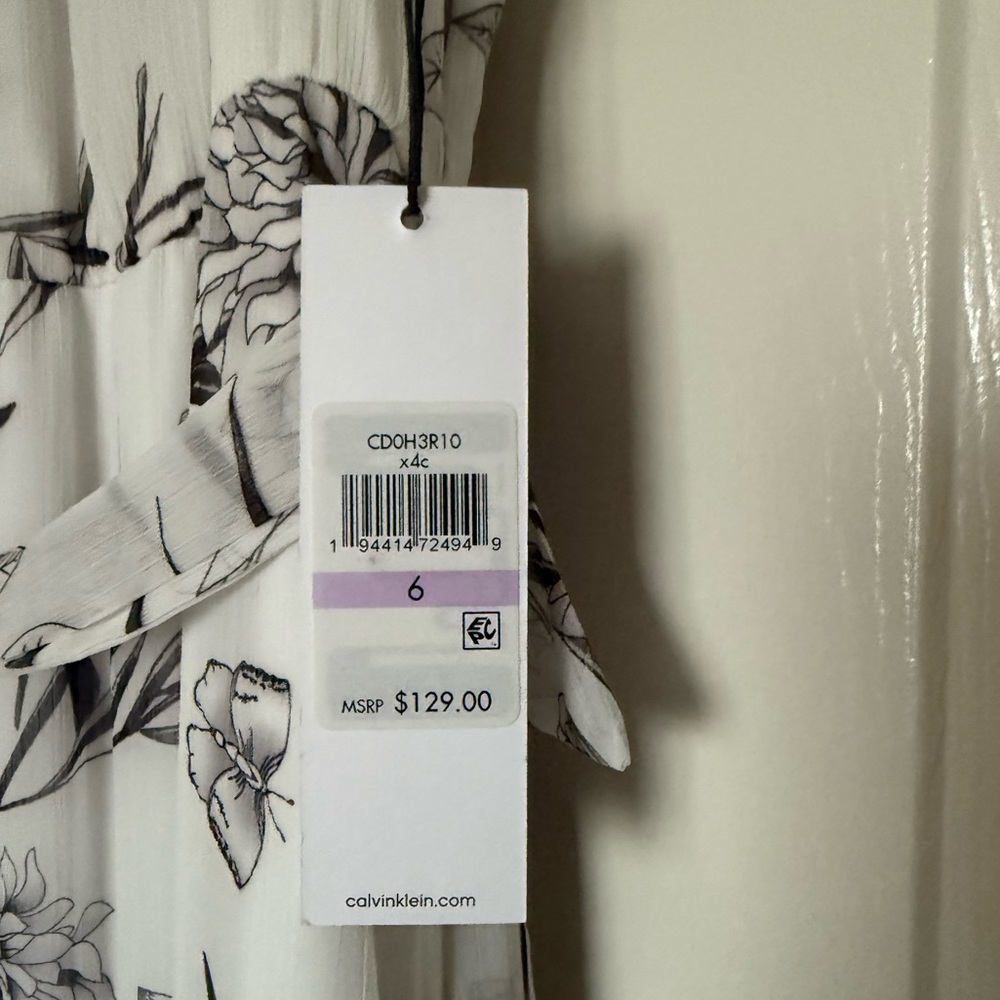 Calvin Klein Monochrome Floral Dress - Picture 9 of 9